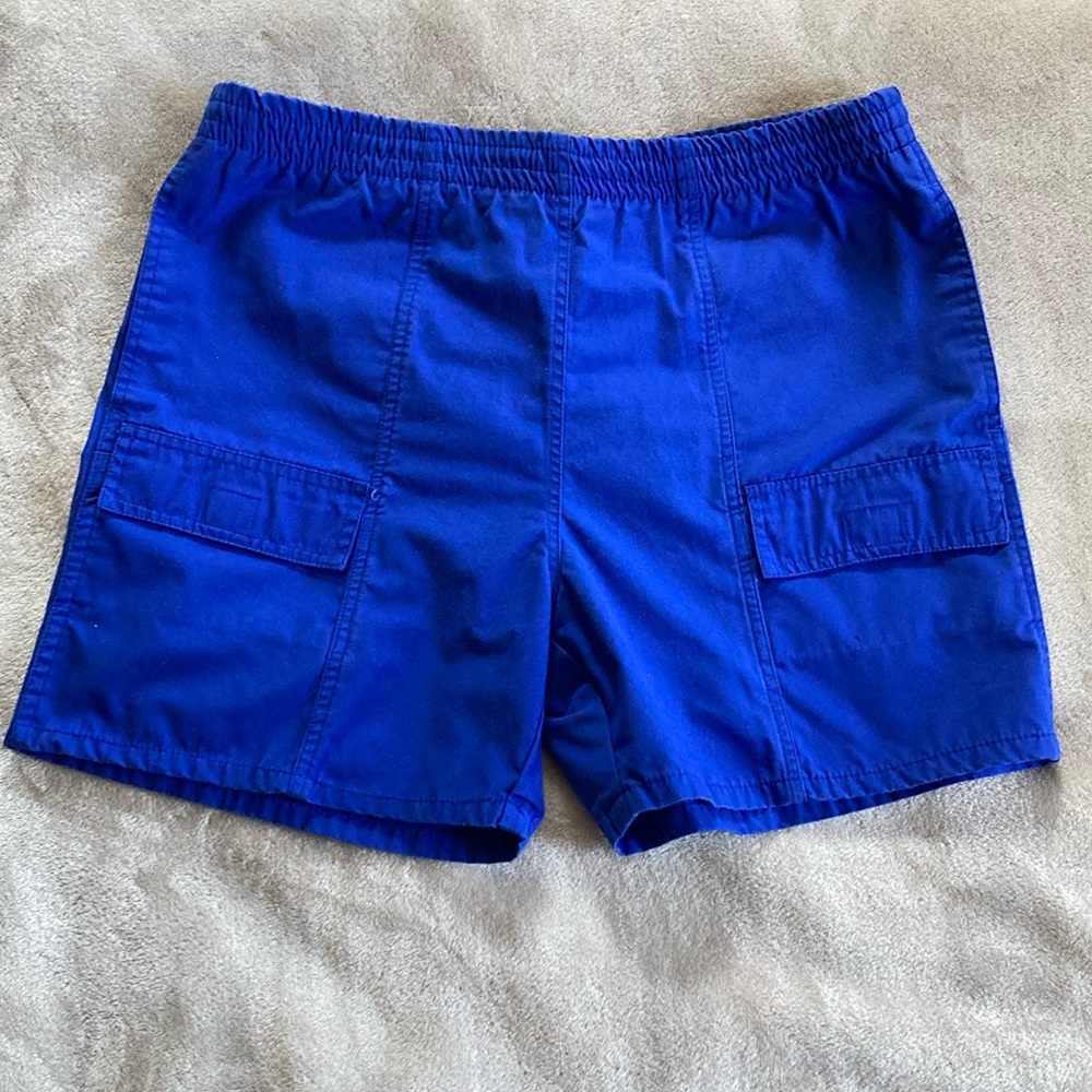 Vintage retro royal blue men’s swim trunks swim suit size small s 90s